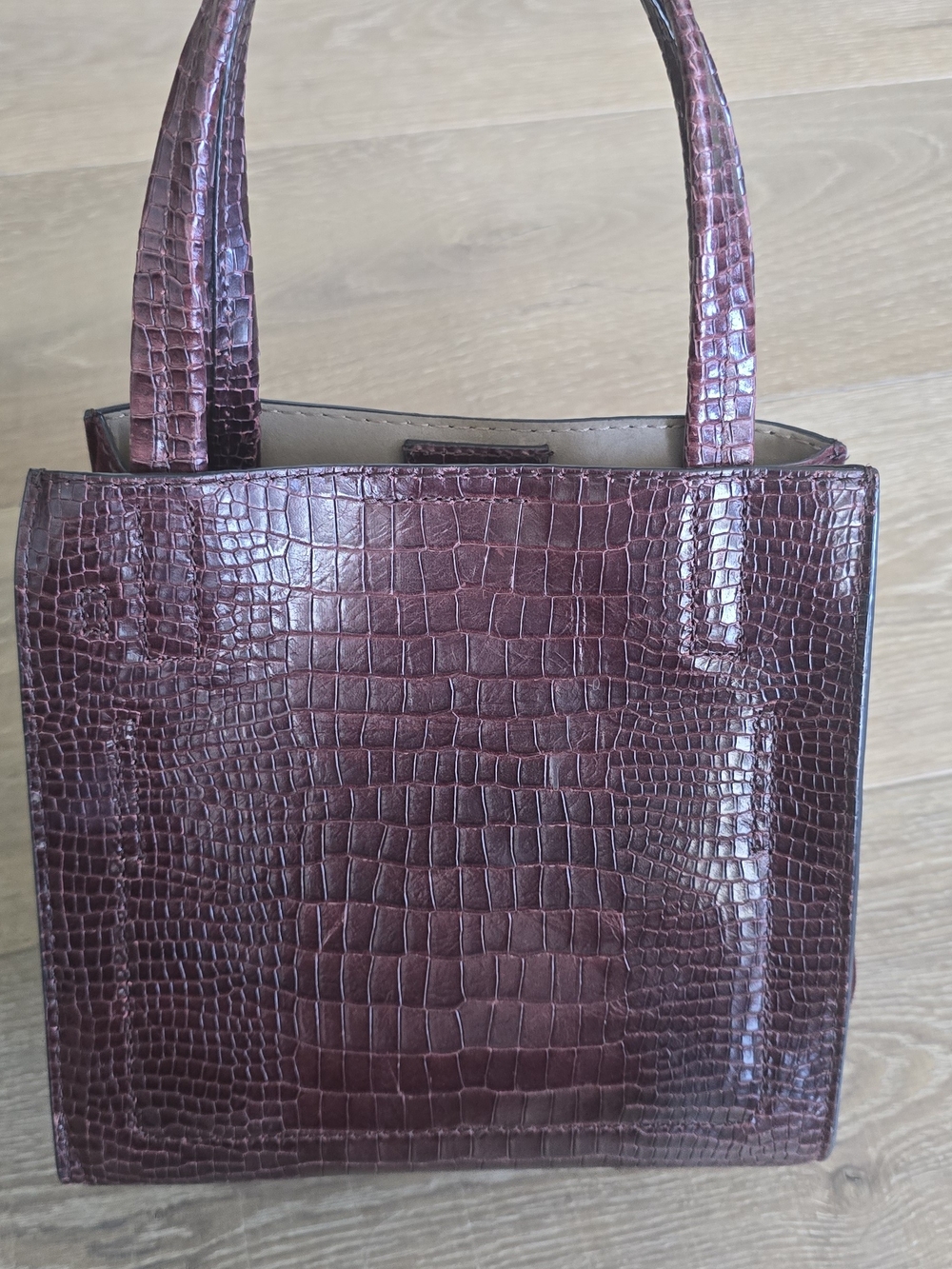 Banana Republic Croc-Embossed Tote - Deep Wine